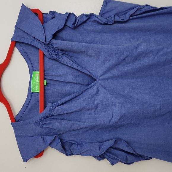 Pappagallo 100% cotton blue sleeveless dress size 16 - Picture 5 of 13